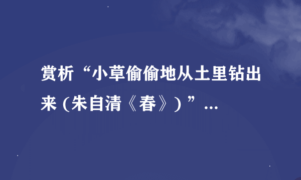 赏析“小草偷偷地从土里钻出来 (朱自清《春》) ”这个句子好在哪里。