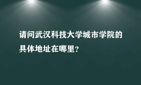 请问武汉科技大学城市学院的具体地址在哪里？