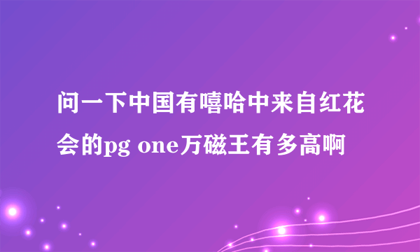 问一下中国有嘻哈中来自红花会的pg one万磁王有多高啊