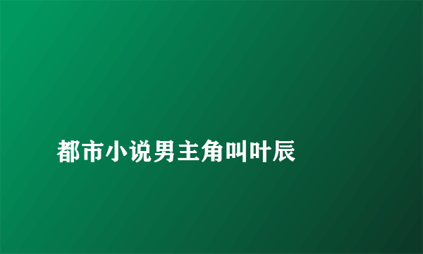 
都市小说男主角叫叶辰

