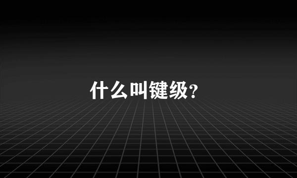 什么叫键级？