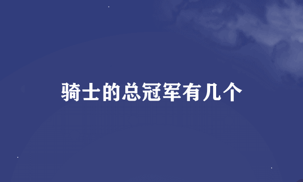 骑士的总冠军有几个