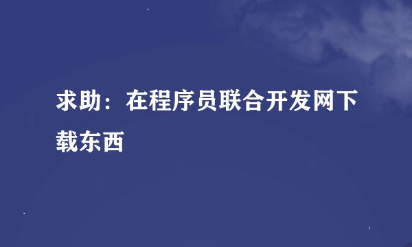 求助：在程序员联合开发网下载东西