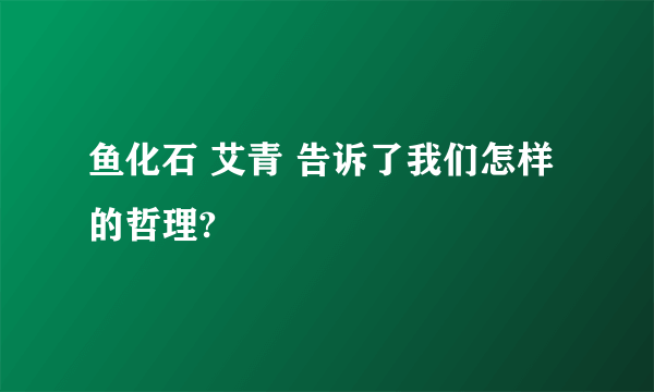 鱼化石 艾青 告诉了我们怎样的哲理?