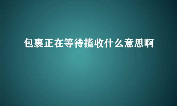 包裹正在等待揽收什么意思啊