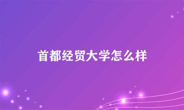 首都经贸大学怎么样