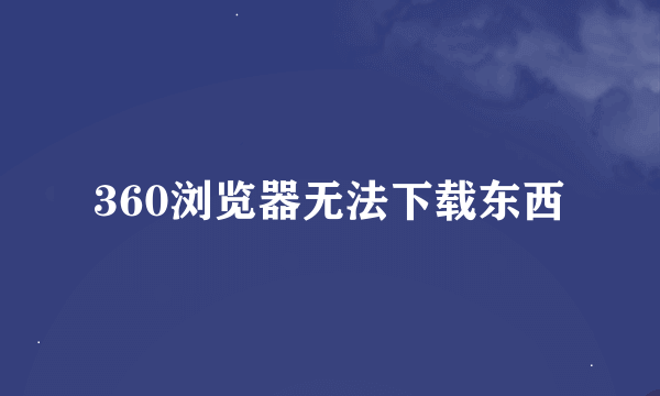 360浏览器无法下载东西