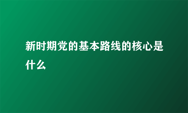 新时期党的基本路线的核心是什么