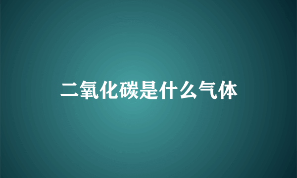 二氧化碳是什么气体