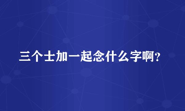 三个士加一起念什么字啊？