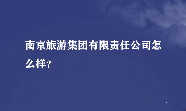 南京旅游集团有限责任公司怎么样？