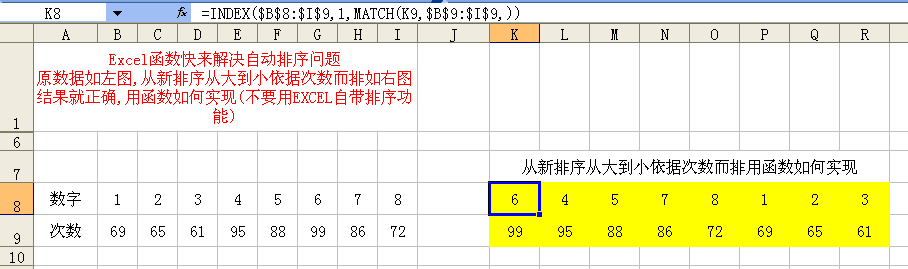 Excel函数快来解决自动排序问题