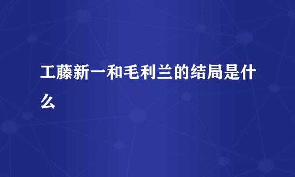 工藤新一和毛利兰的结局是什么