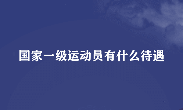 国家一级运动员有什么待遇