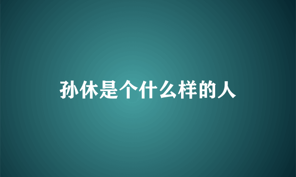 孙休是个什么样的人