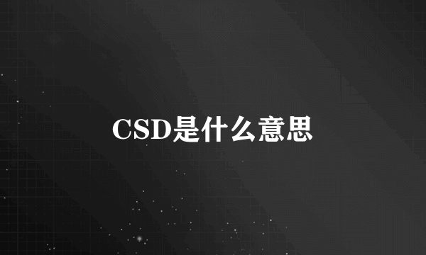 CSD是什么意思