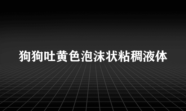 狗狗吐黄色泡沫状粘稠液体