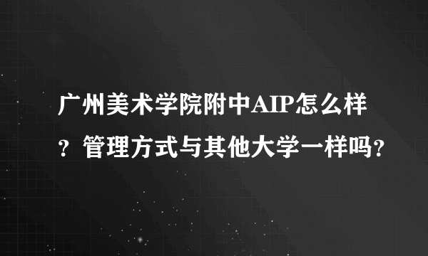 广州美术学院附中AIP怎么样？管理方式与其他大学一样吗？