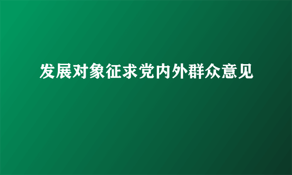 发展对象征求党内外群众意见