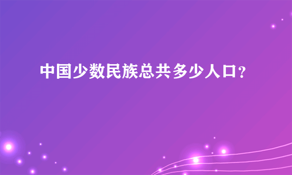 中国少数民族总共多少人口？