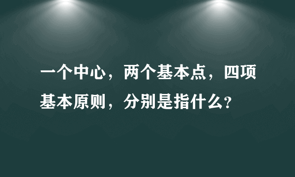 一个中心，两个基本点，四项基本原则，分别是指什么？