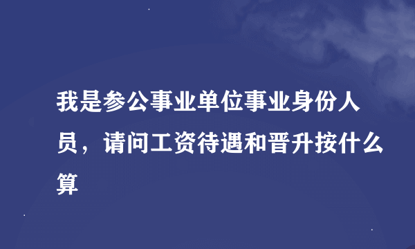 我是参公事业单位事业身份人员，请问工资待遇和晋升按什么算