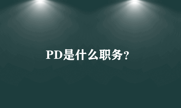 PD是什么职务？