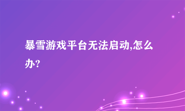 暴雪游戏平台无法启动,怎么办?