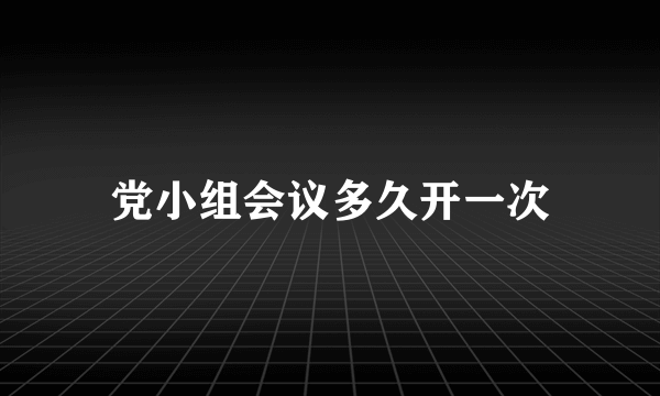 党小组会议多久开一次