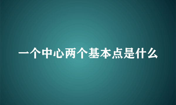 一个中心两个基本点是什么