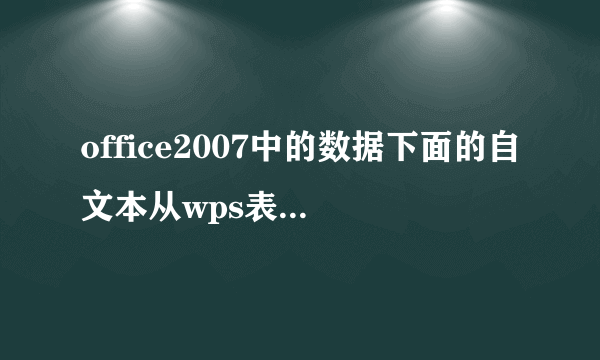 office2007中的数据下面的自文本从wps表格中怎么找