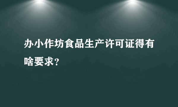 办小作坊食品生产许可证得有啥要求？