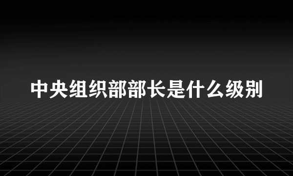 中央组织部部长是什么级别