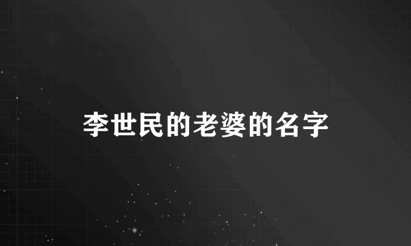 李世民的老婆的名字