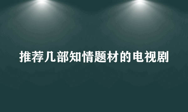 推荐几部知情题材的电视剧