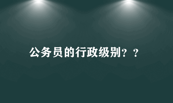 公务员的行政级别？？