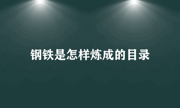 钢铁是怎样炼成的目录