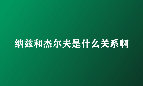 纳兹和杰尔夫是什么关系啊