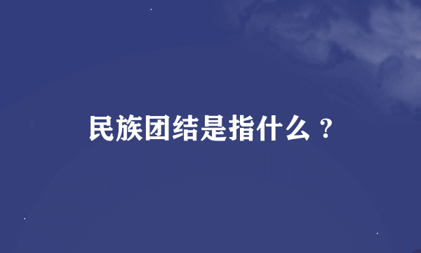 民族团结是指什么 ?