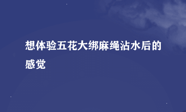 想体验五花大绑麻绳沾水后的感觉