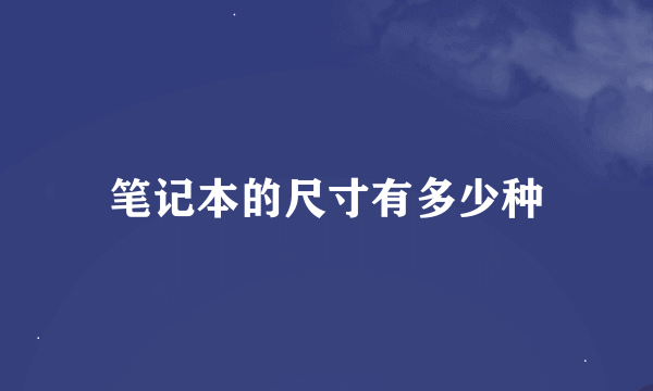 笔记本的尺寸有多少种