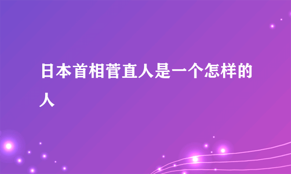 日本首相菅直人是一个怎样的人