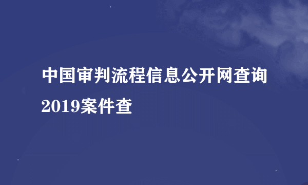 中国审判流程信息公开网查询2019案件查