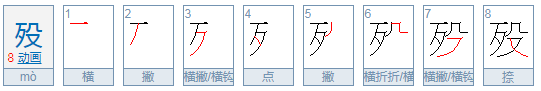 殁和殁的区别