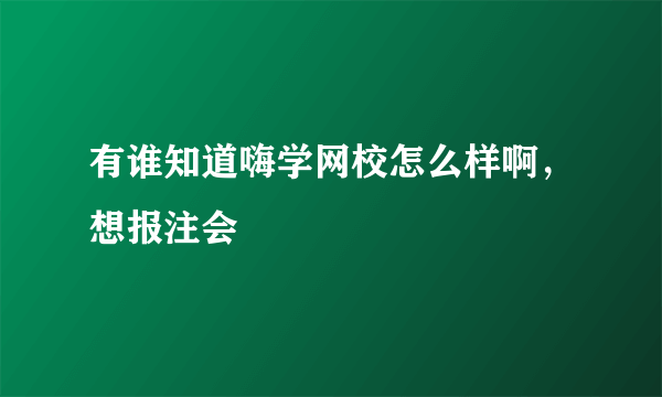 有谁知道嗨学网校怎么样啊，想报注会