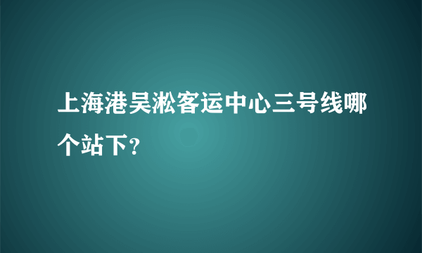 上海港吴淞客运中心三号线哪个站下？