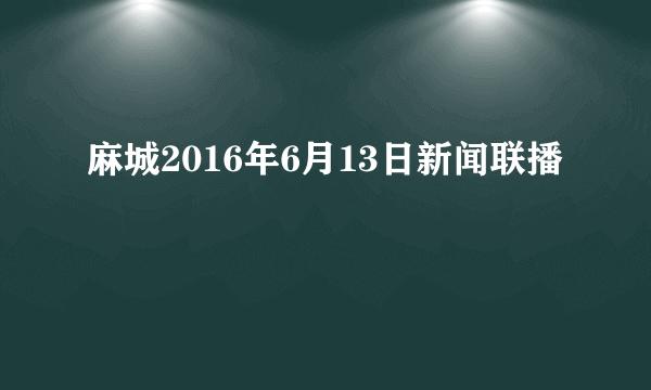 麻城2016年6月13日新闻联播