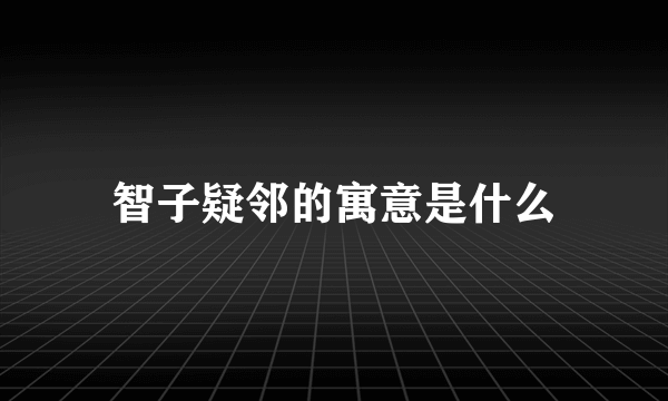 智子疑邻的寓意是什么