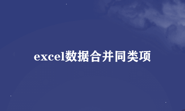 excel数据合并同类项