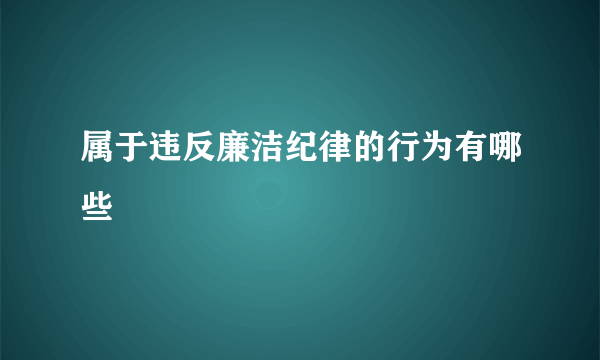 属于违反廉洁纪律的行为有哪些